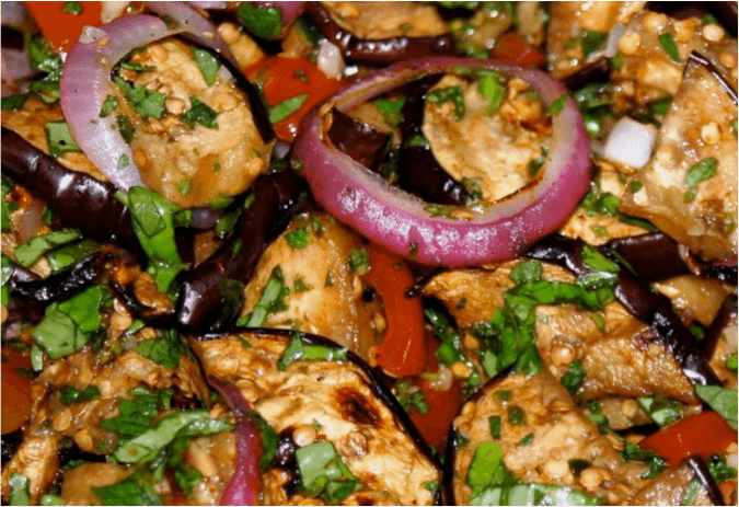 Grilled Eggplant and Sun-dried Tomato Salad